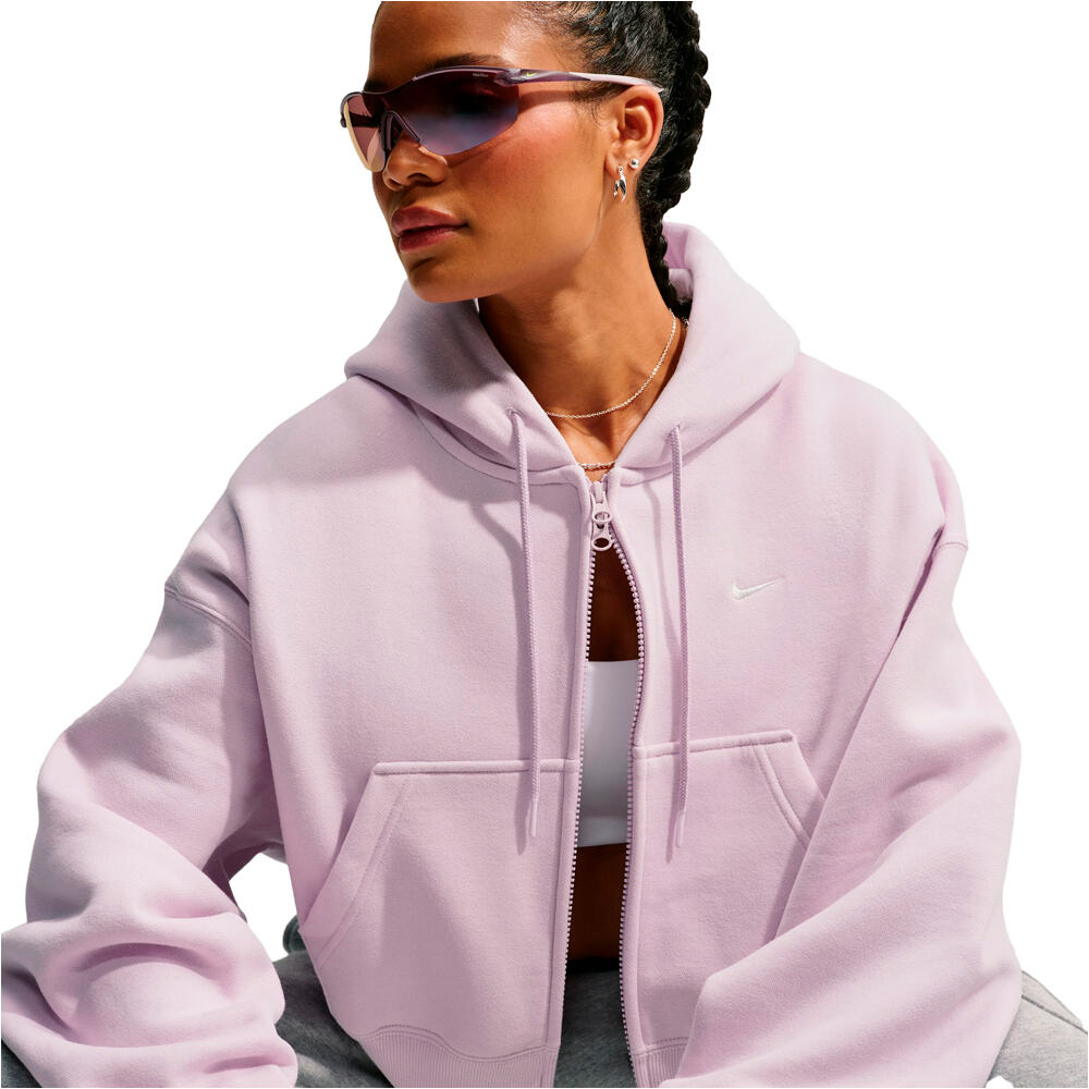Nike sudadera mujer W NK STDO FLC MW OS CRP FZ HDY vista detalle
