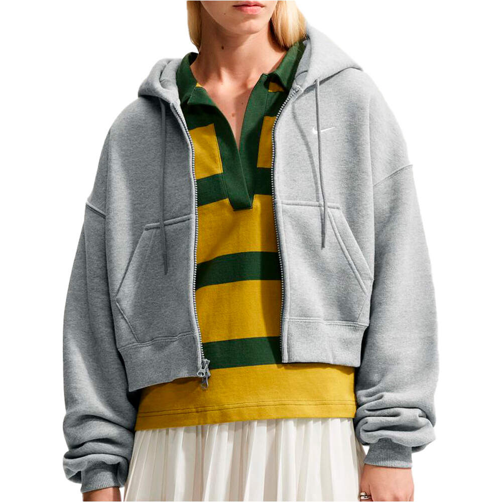Nike sudadera mujer W NK STDO FLC MW OS CRP FZ HDY vista frontal