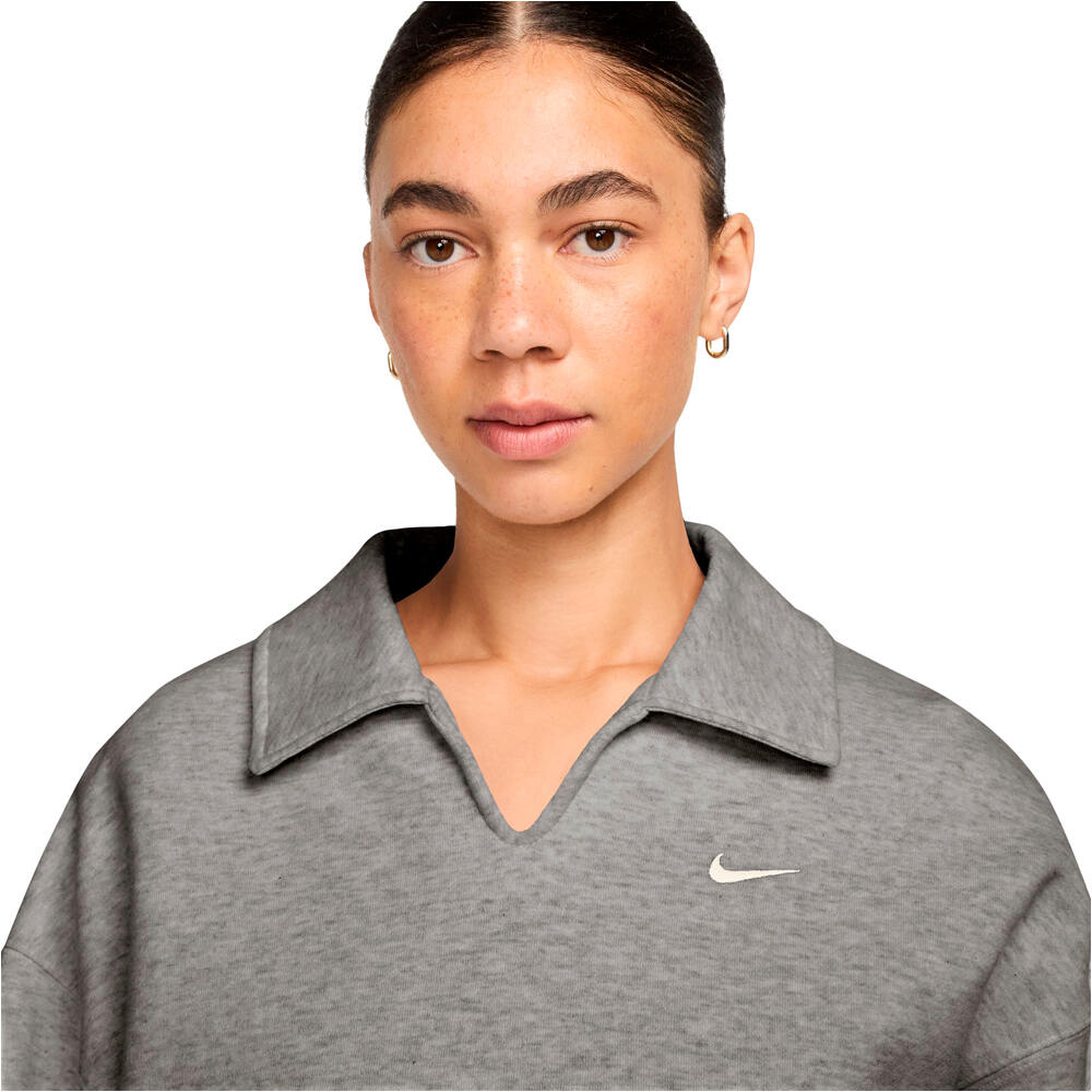 Nike sudadera mujer W NK STDO FLC MW OS CRP POLO vista detalle