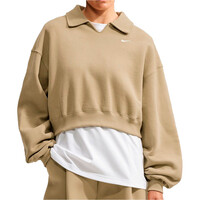 Nike sudadera mujer W NK STDO FLC MW OS CRP POLO vista frontal