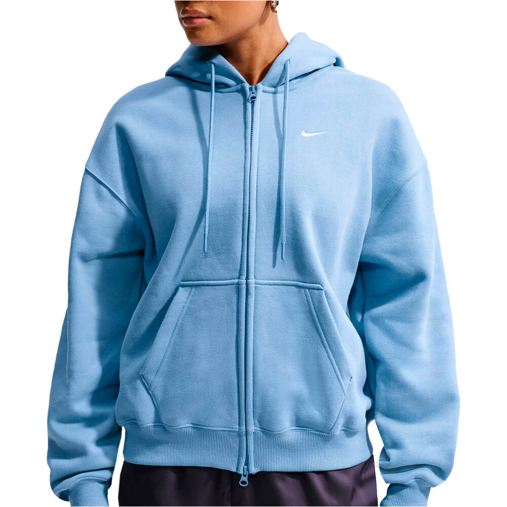Nike sudadera mujer W NK STDO FLC MW OS FZ HDY vista detalle