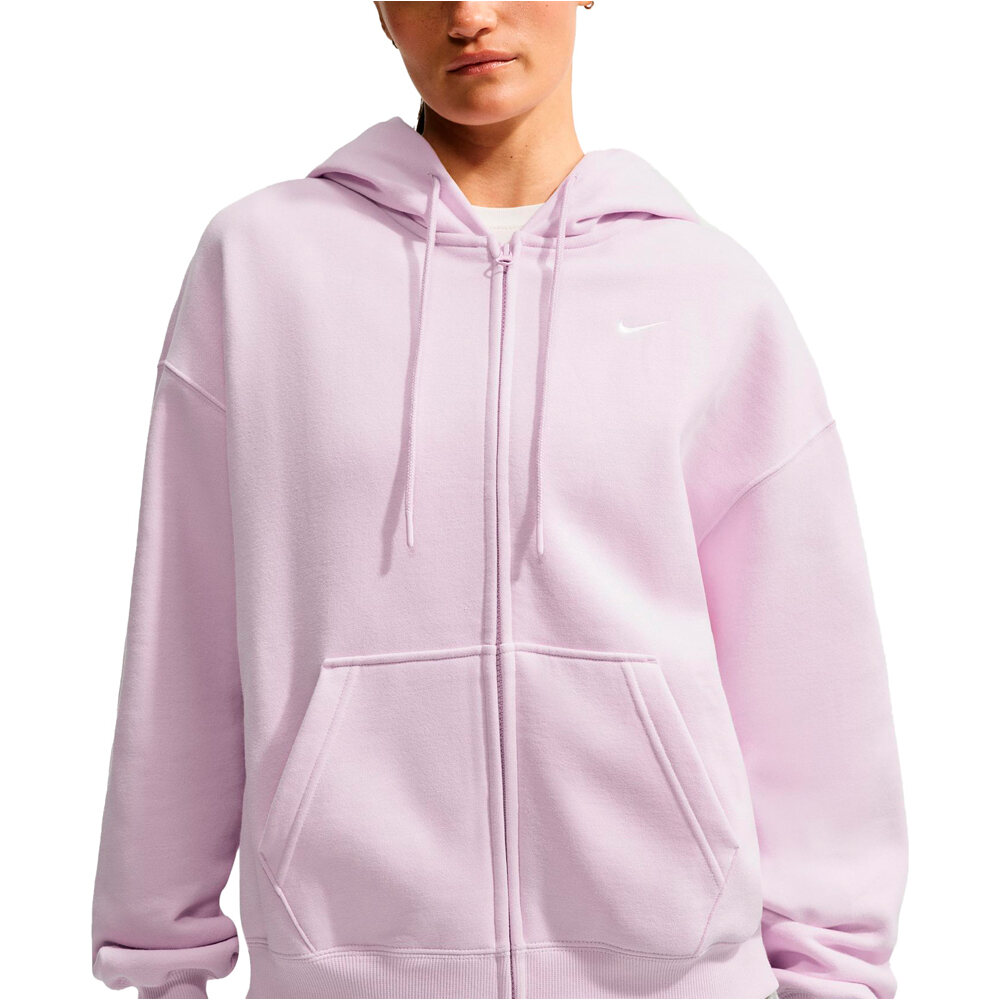 Nike sudadera mujer W NK STDO FLC MW OS FZ HDY vista detalle