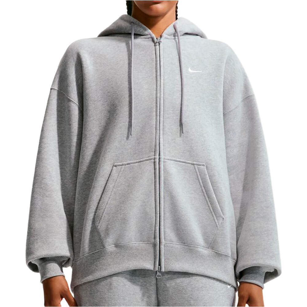 Nike sudadera mujer W NK STDO FLC MW OS FZ HDY vista frontal