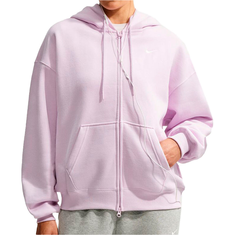 Nike sudadera mujer W NK STDO FLC MW OS FZ HDY vista frontal