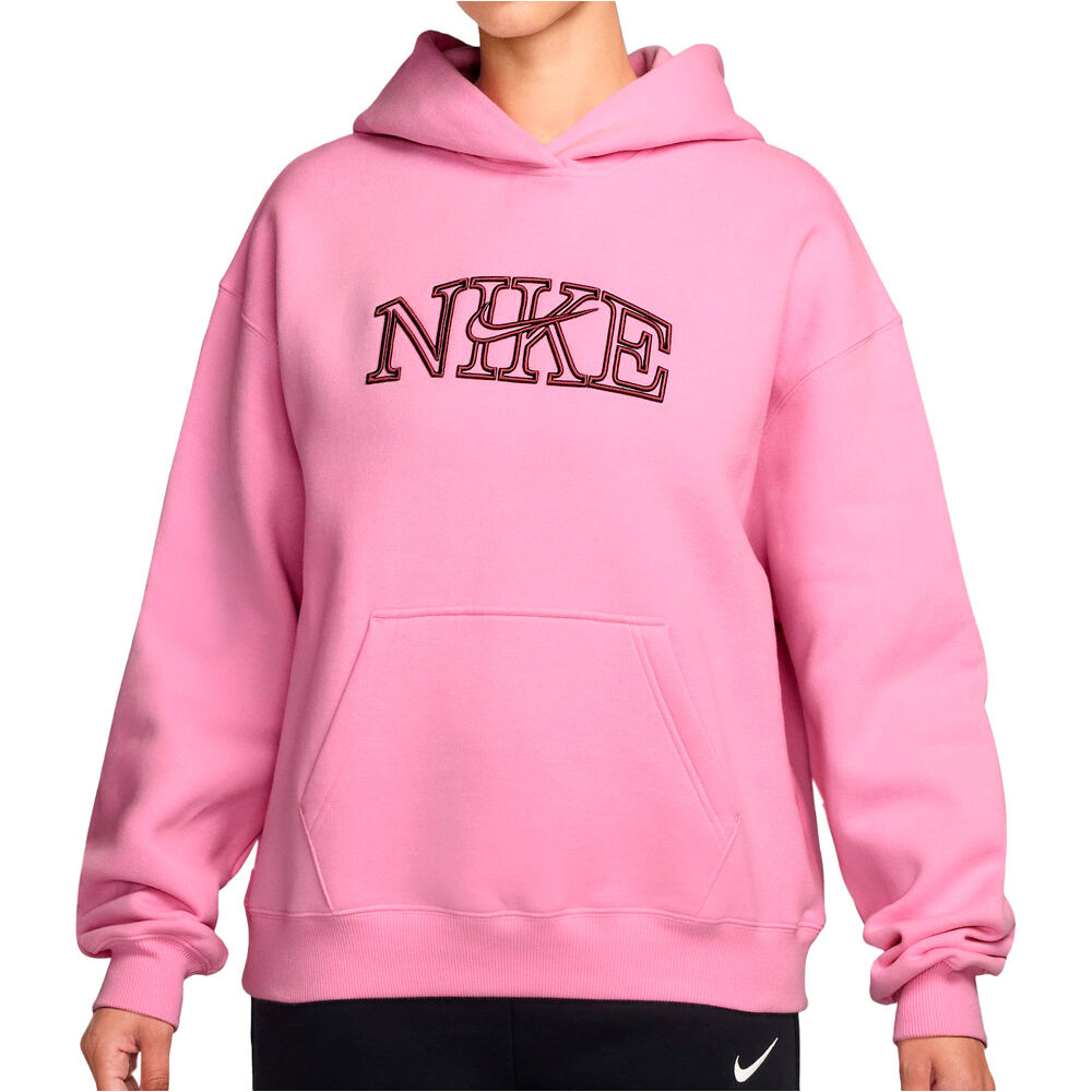 Nike sudadera mujer W NK STDO FLC MW OS LGO PO HDY vista frontal