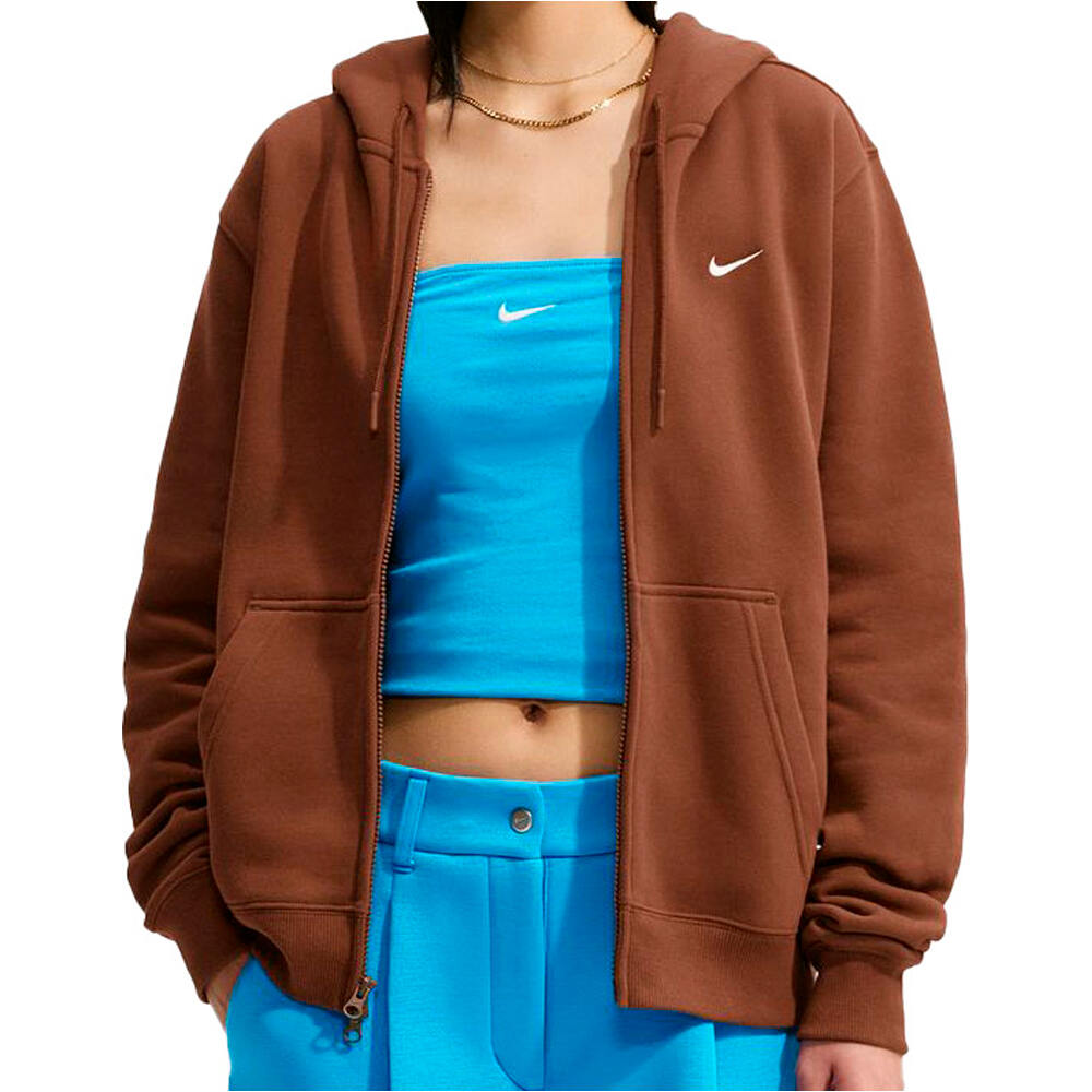 Nike sudadera mujer W NK STDO FLC MW STD FZ HDY vista frontal