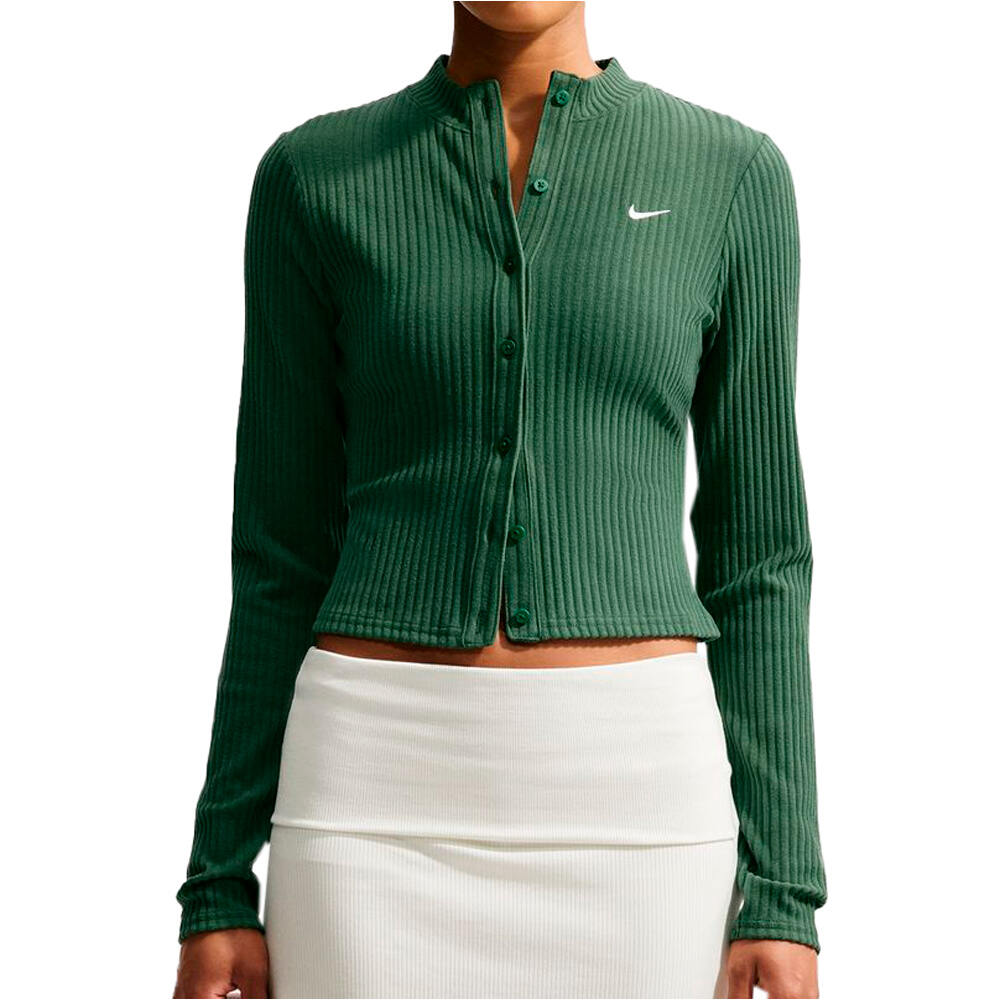 Nike sudadera mujer W NSW CHILL KNT WIDE RIB CARDI vista frontal