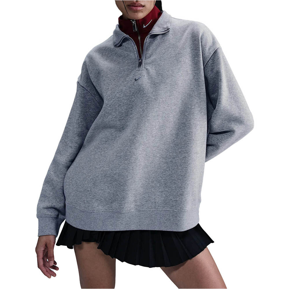 Nike sudadera mujer W NSW FLC QZ GLS vista frontal