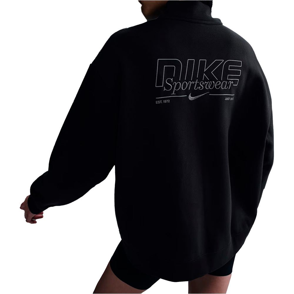 Nike sudadera mujer W NSW FLC QZ GLS vista trasera