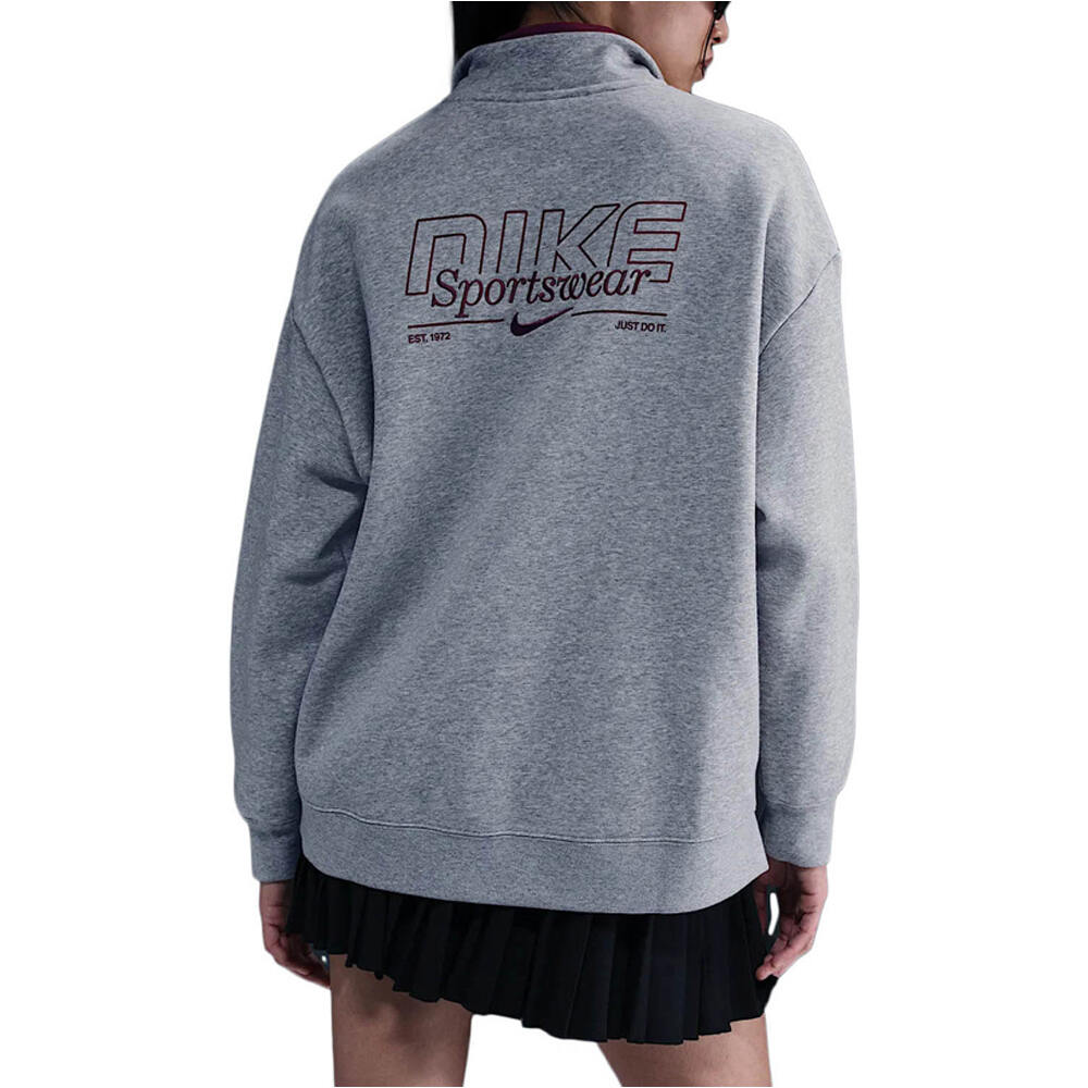 Nike sudadera mujer W NSW FLC QZ GLS vista trasera