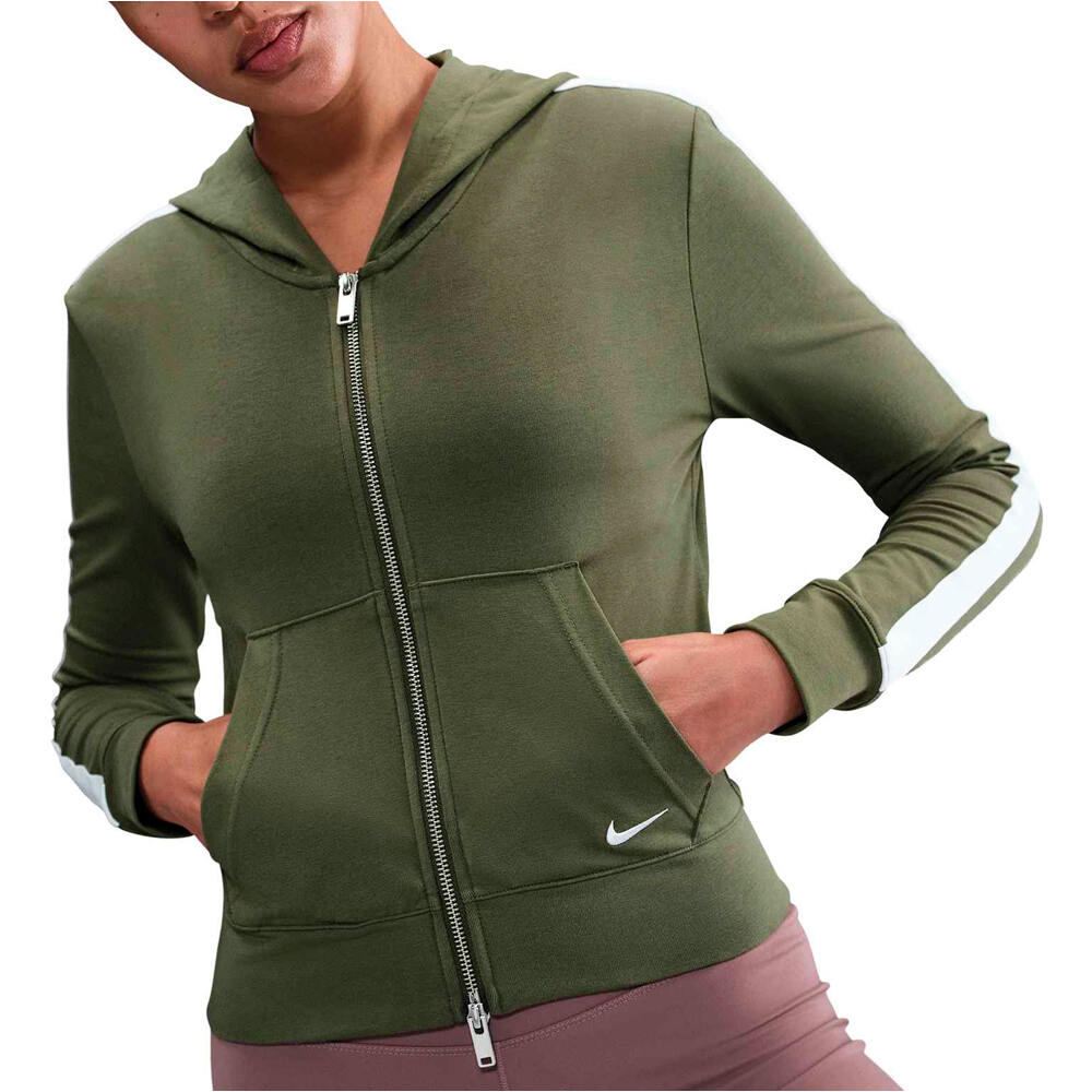 Nike sudadera mujer W NSW FZ HD LS TOP GLS vista frontal