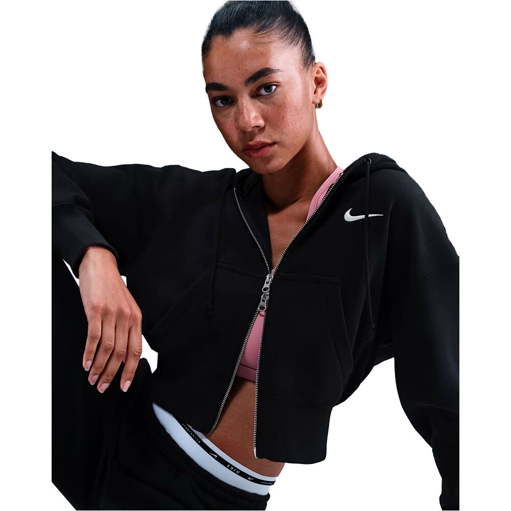 Nike sudadera mujer W NSW PHNX FLC CROP FZ HDY vista detalle