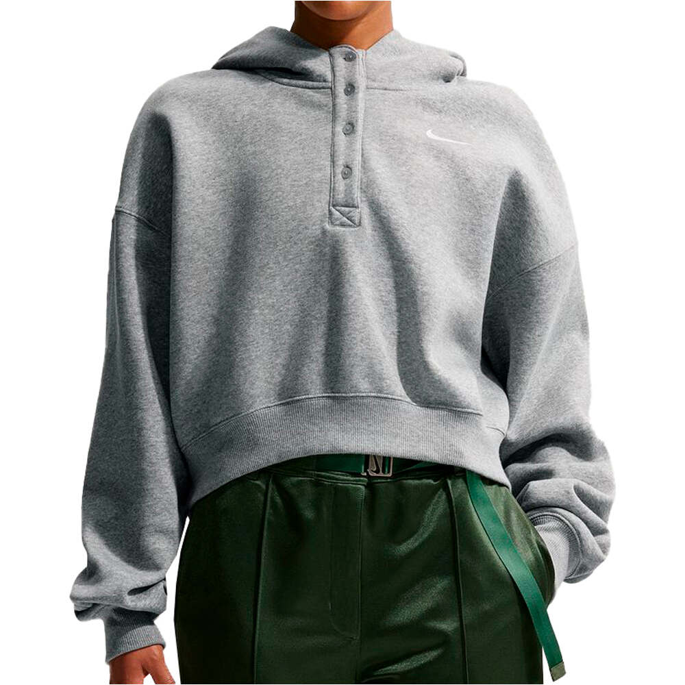 Nike sudadera mujer W NSW PHNX FLC OS CRP HNLY HDY vista frontal