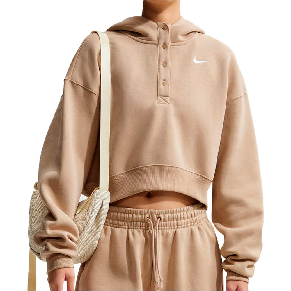 Nike sudadera mujer W NSW PHNX FLC OS CRP HNLY HDY vista frontal