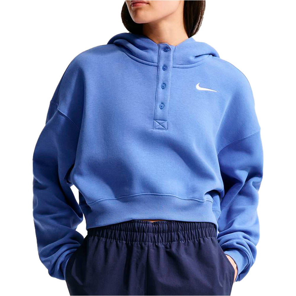 Nike sudadera mujer W NSW PHNX FLC OS CRP HNLY HDY vista frontal