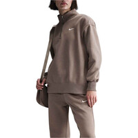 Nike sudadera mujer W NSW PHNX FLC OS LONG QZ vista frontal