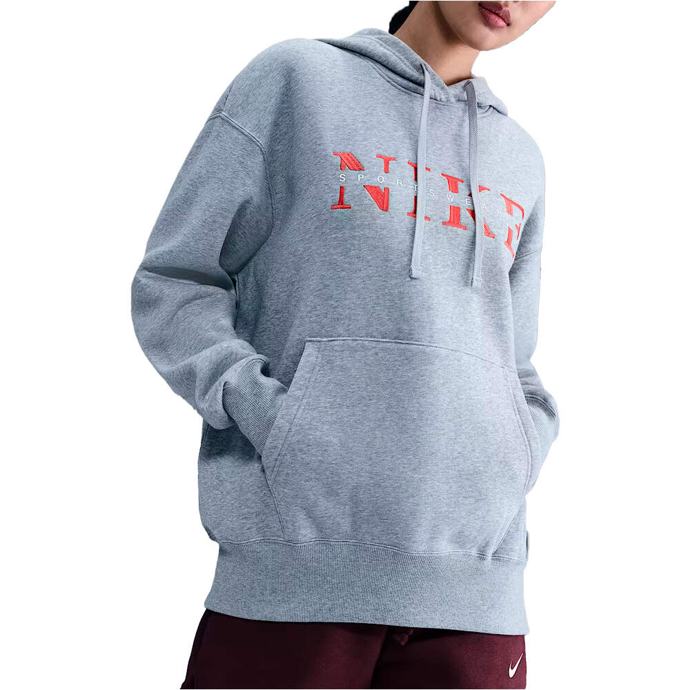 Nike sudadera mujer W NSW PHNX FLC PO HOOD GLS vista frontal