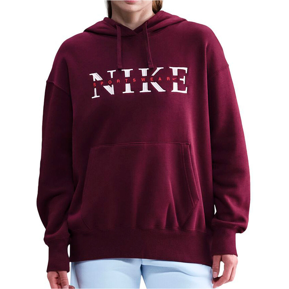 Nike sudadera mujer W NSW PHNX FLC PO HOOD GLS vista frontal