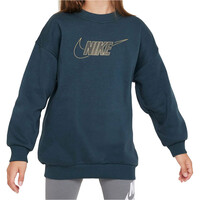 Nike sudadera niña G NSW CLUB FLC BF CREW LS SHNE vista frontal