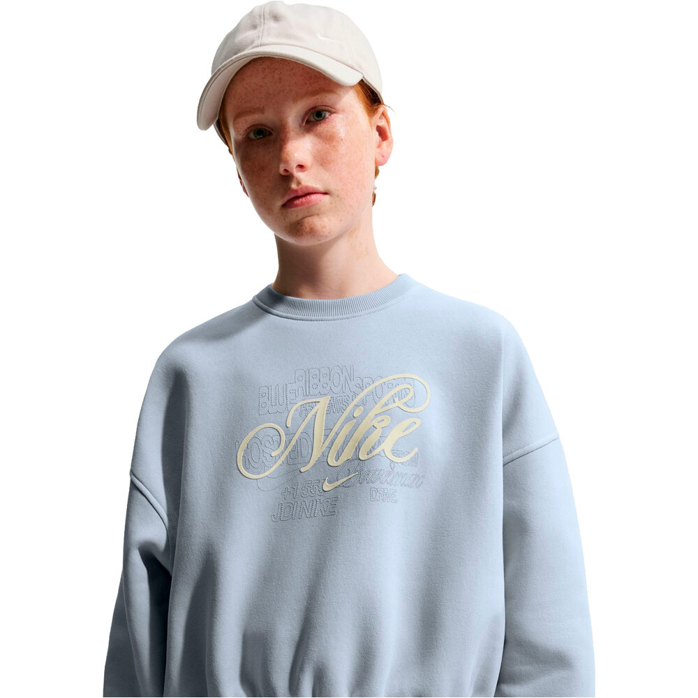 Nike sudadera niña G NSW CLUB FLC BXY CREW GFX vista detalle