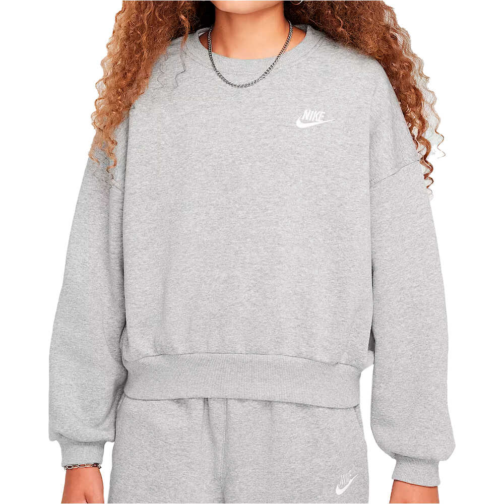Nike sudadera niña G NSW CLUB FLC BXY CRW LBR vista frontal