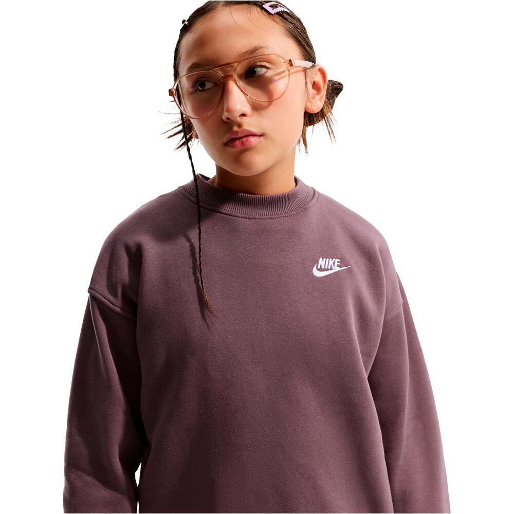 Nike sudadera niña G NSW CLUB FLC OVRSZD CREW LBR vista detalle