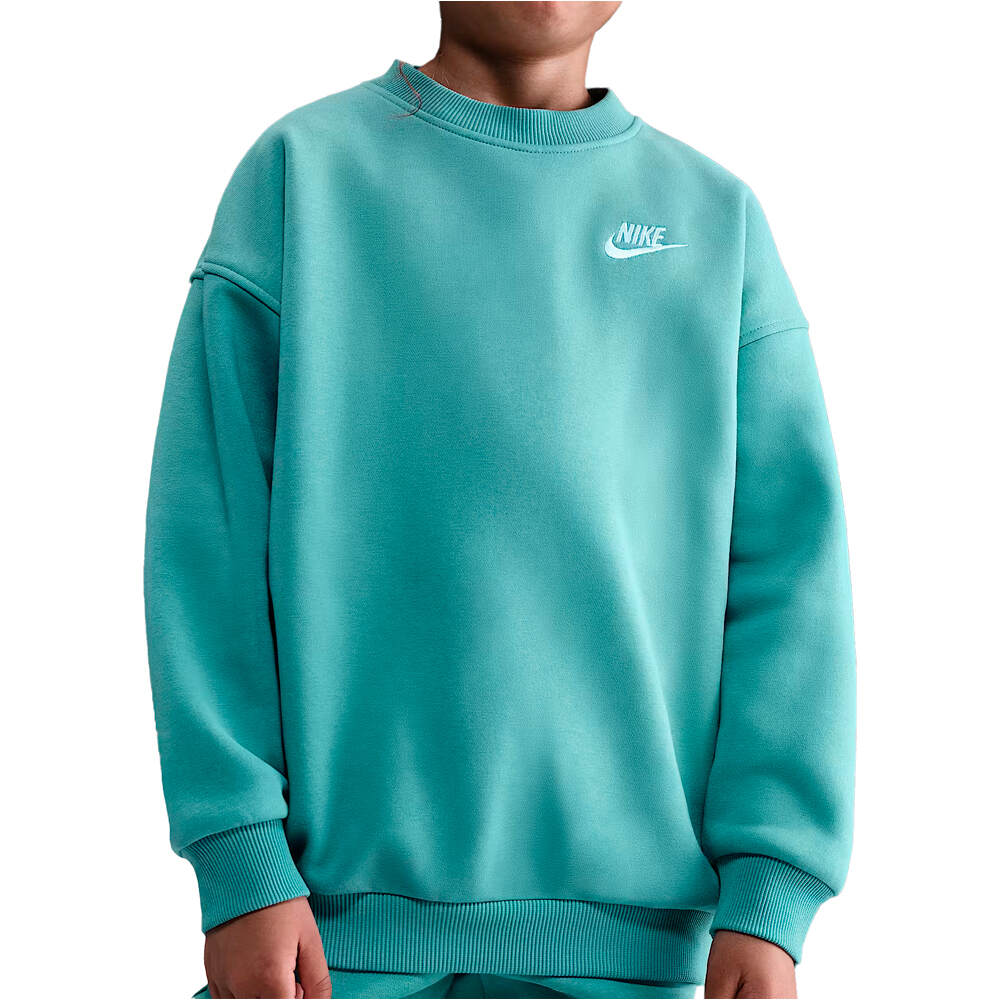 Nike sudadera niña G NSW CLUB FLC OVRSZD CREW LBR vista frontal