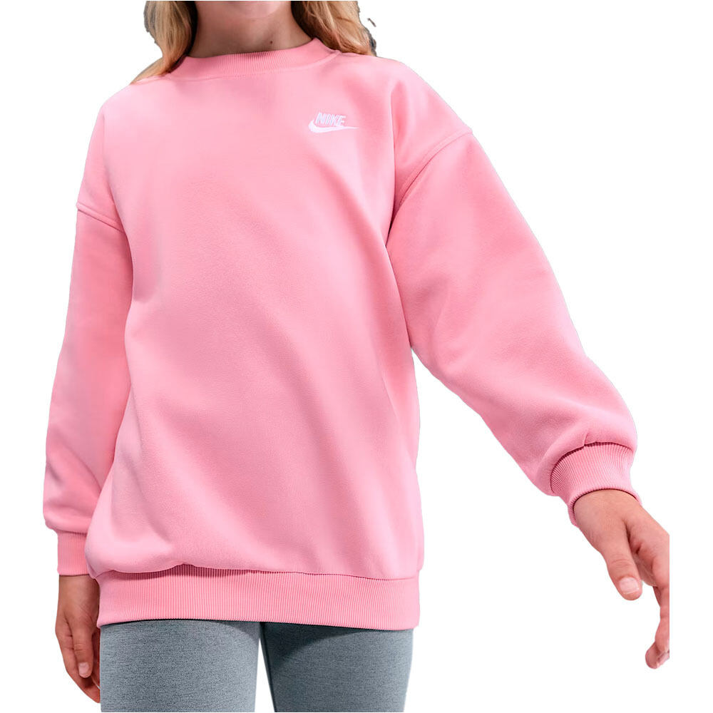 Nike sudadera niña G NSW CLUB FLC OVRSZD CREW LBR vista frontal