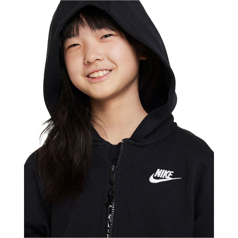 Nike sudadera niña G NSW CLUB FLC OVRSZD FZ LBR vista detalle