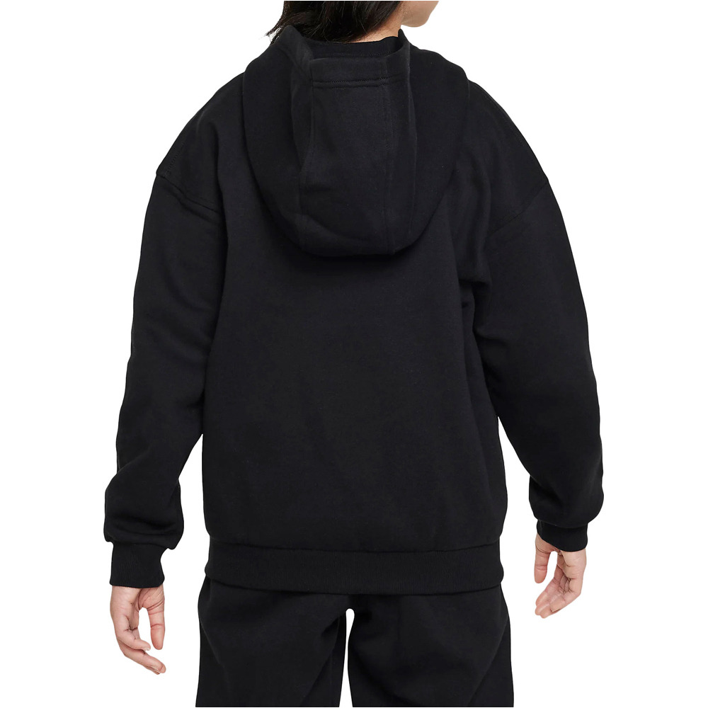 Nike sudadera niña G NSW CLUB FLC OVRSZD FZ LBR vista trasera