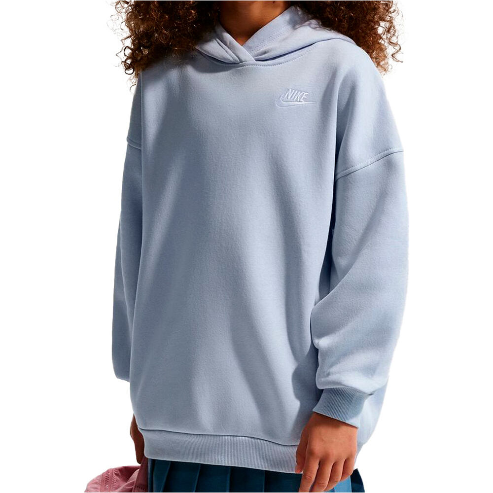 Nike sudadera niña G NSW CLUB FLC OVRSZD PO HDY vista frontal