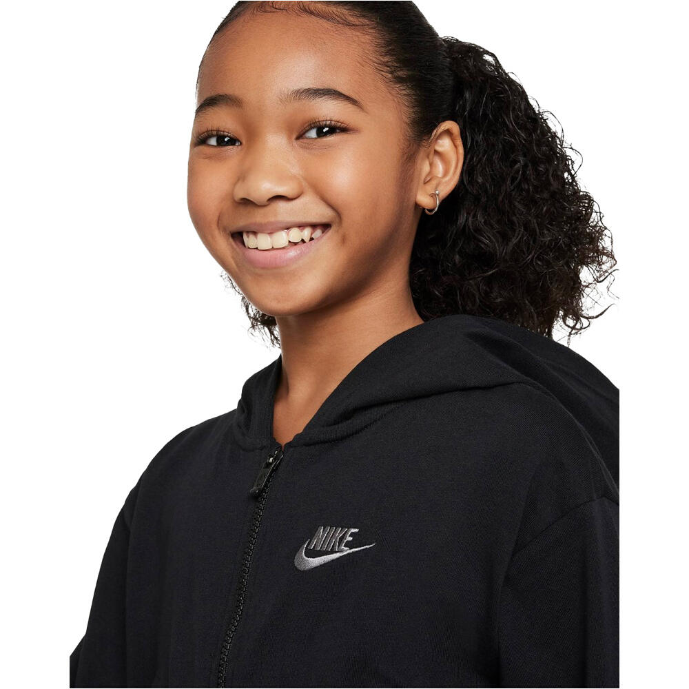 Nike sudadera niña G NSW FZ HDY JSY LBR vista detalle