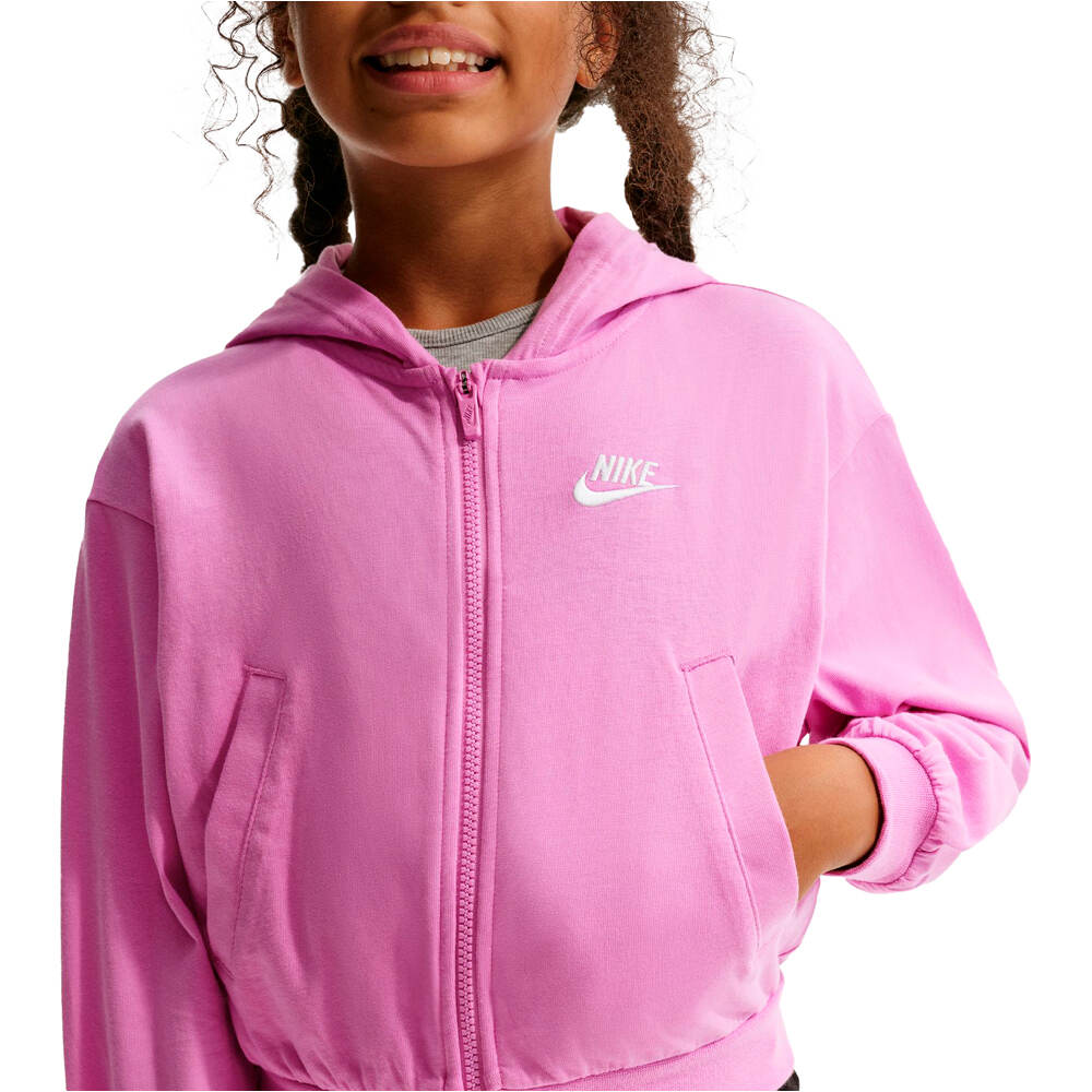 Nike sudadera niña G NSW FZ HDY JSY LBR vista detalle