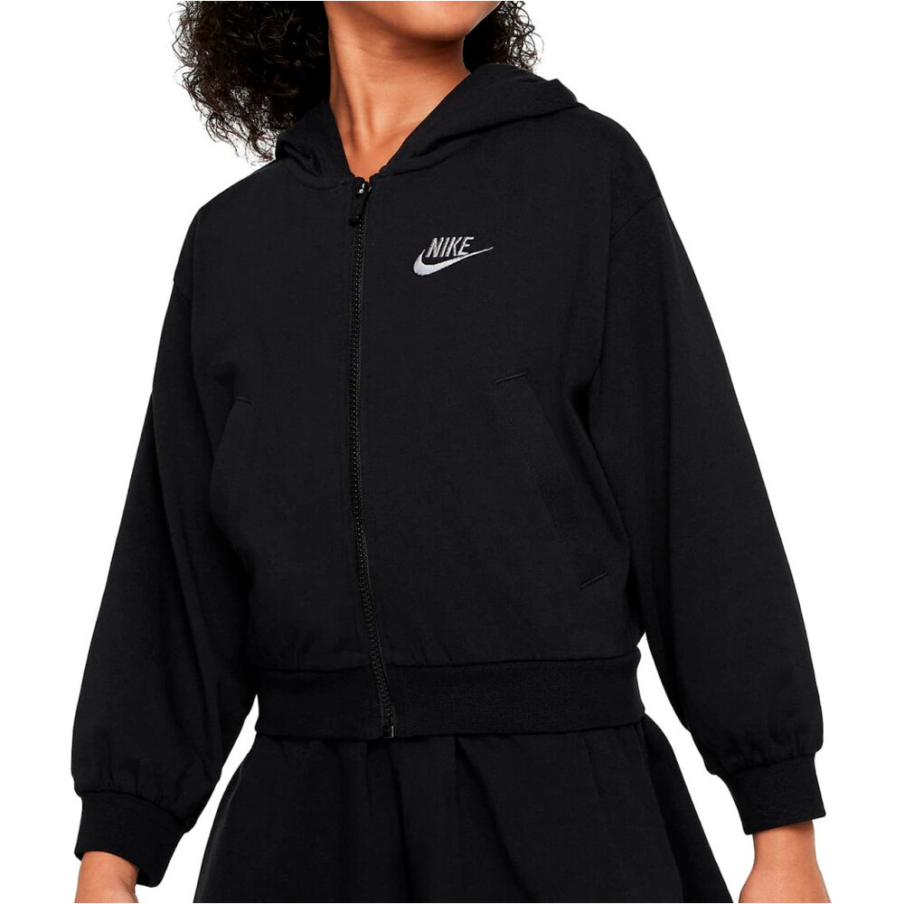 Nike sudadera niña G NSW FZ HDY JSY LBR vista frontal
