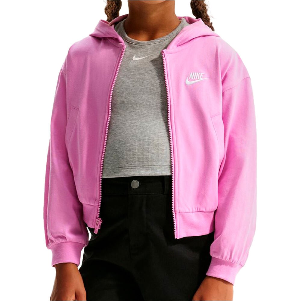 Nike sudadera niña G NSW FZ HDY JSY LBR vista frontal