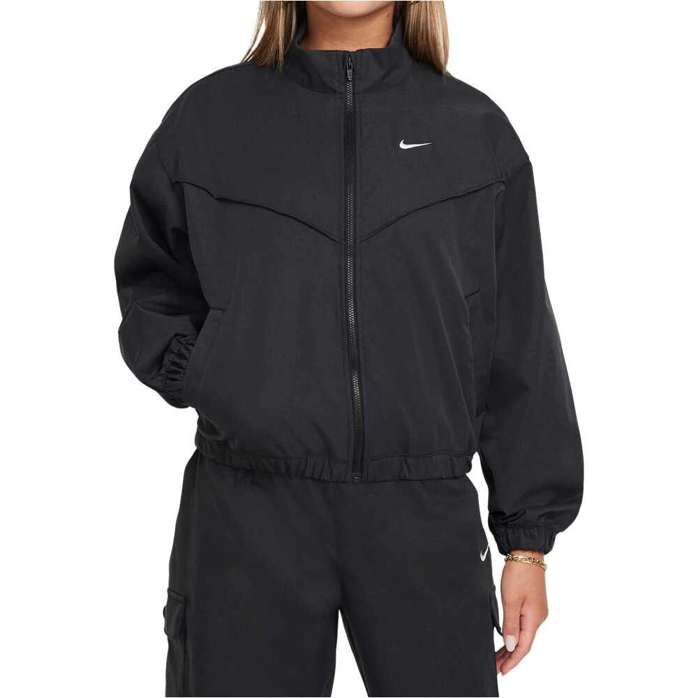 Nike sudadera niña G NSW LTWT OVRSZD JKT STY STAR vista frontal