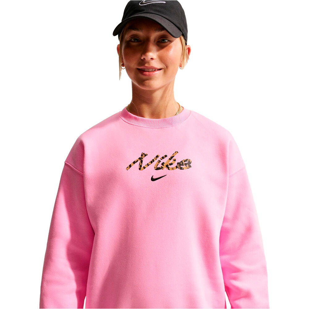 Nike sudadera niña G NSW STDIO FLC OVRSZD CRW AOP vista detalle