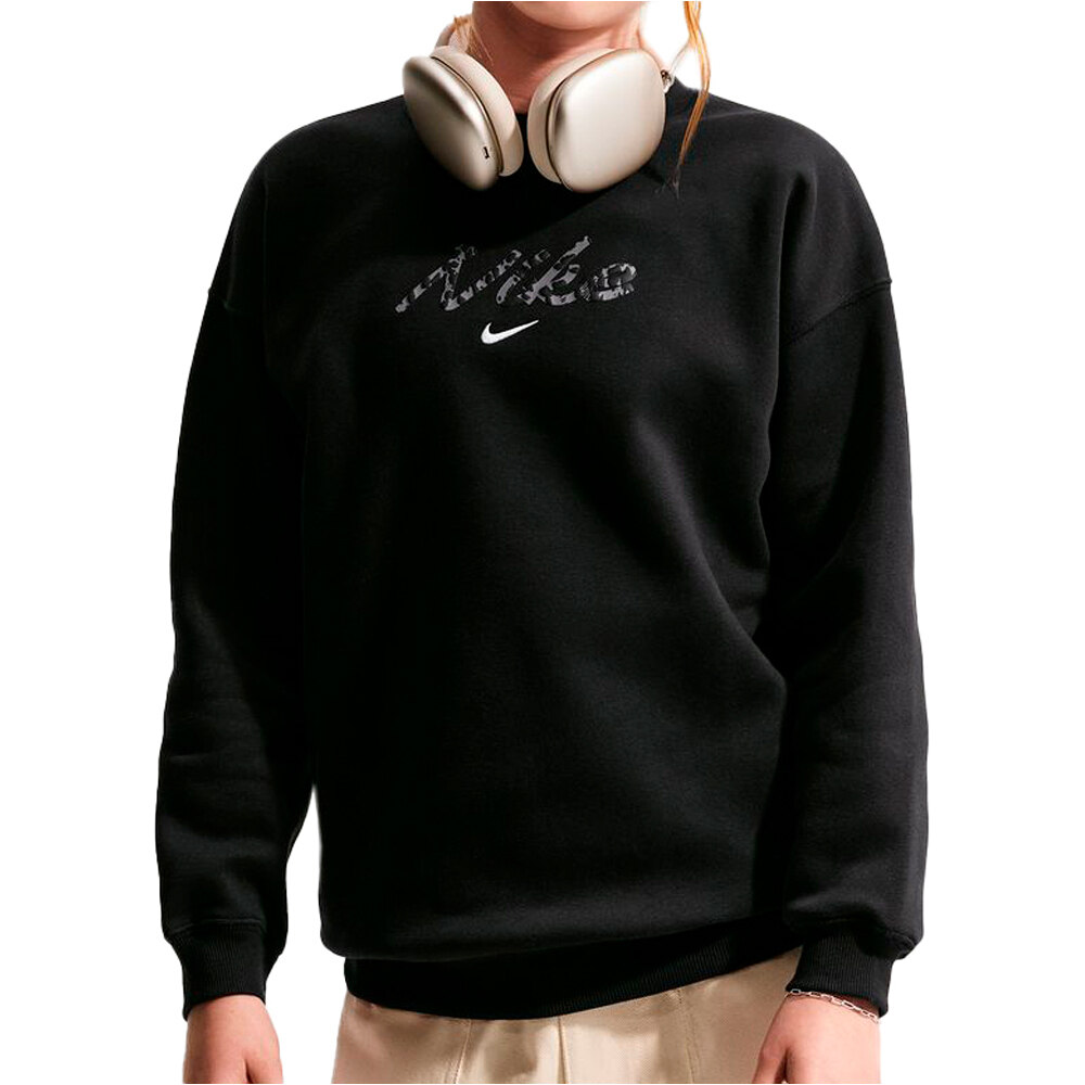 Nike sudadera niña G NSW STDIO FLC OVRSZD CRW AOP vista frontal