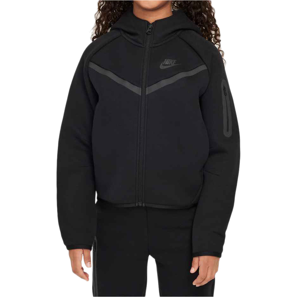 Nike sudadera niña G NSW TCH FLC HD FZ LS - PD vista frontal