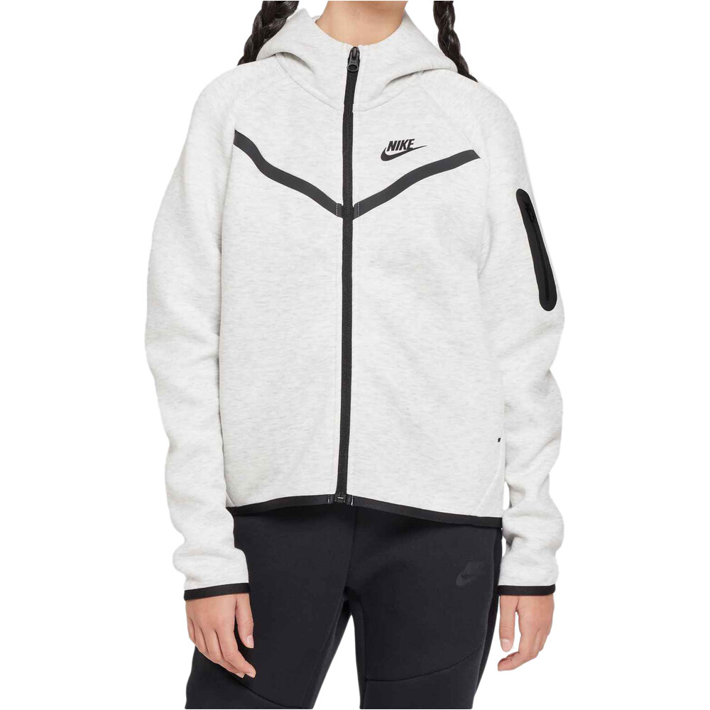 Nike sudadera niña G NSW TCH FLC HD FZ LS - PD vista frontal
