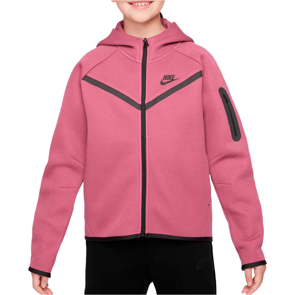Nike sudadera niña G NSW TCH FLC HD FZ LS - PD vista frontal