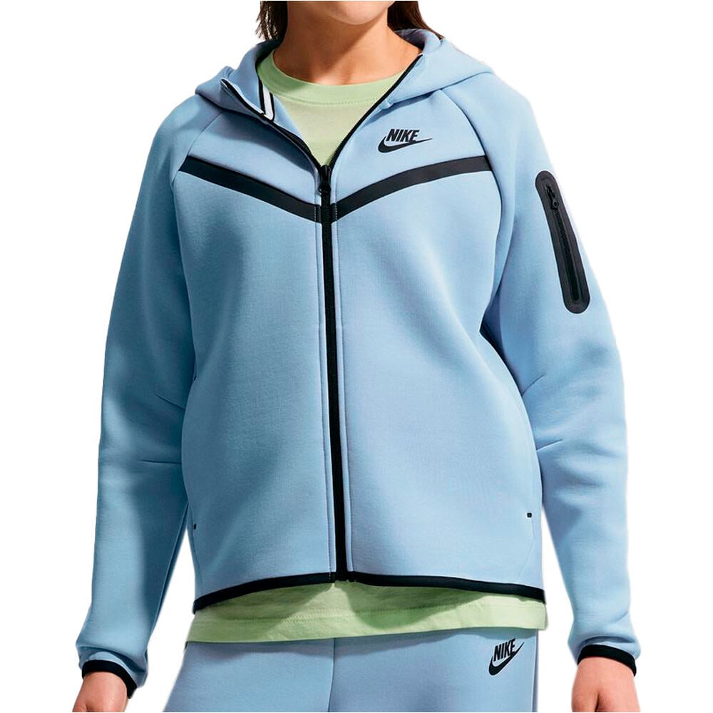 Nike sudadera niña G NSW TCH FLC HD FZ LS - PD vista frontal