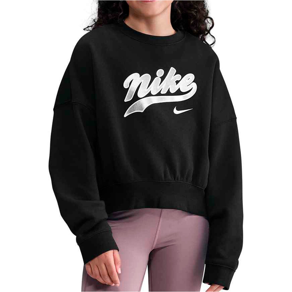 Nike sudadera niña G NSW TREND FLC CRP CREW vista frontal