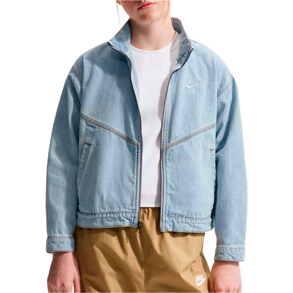 Nike sudadera niña G NSW WR DENIM JACKET vista frontal