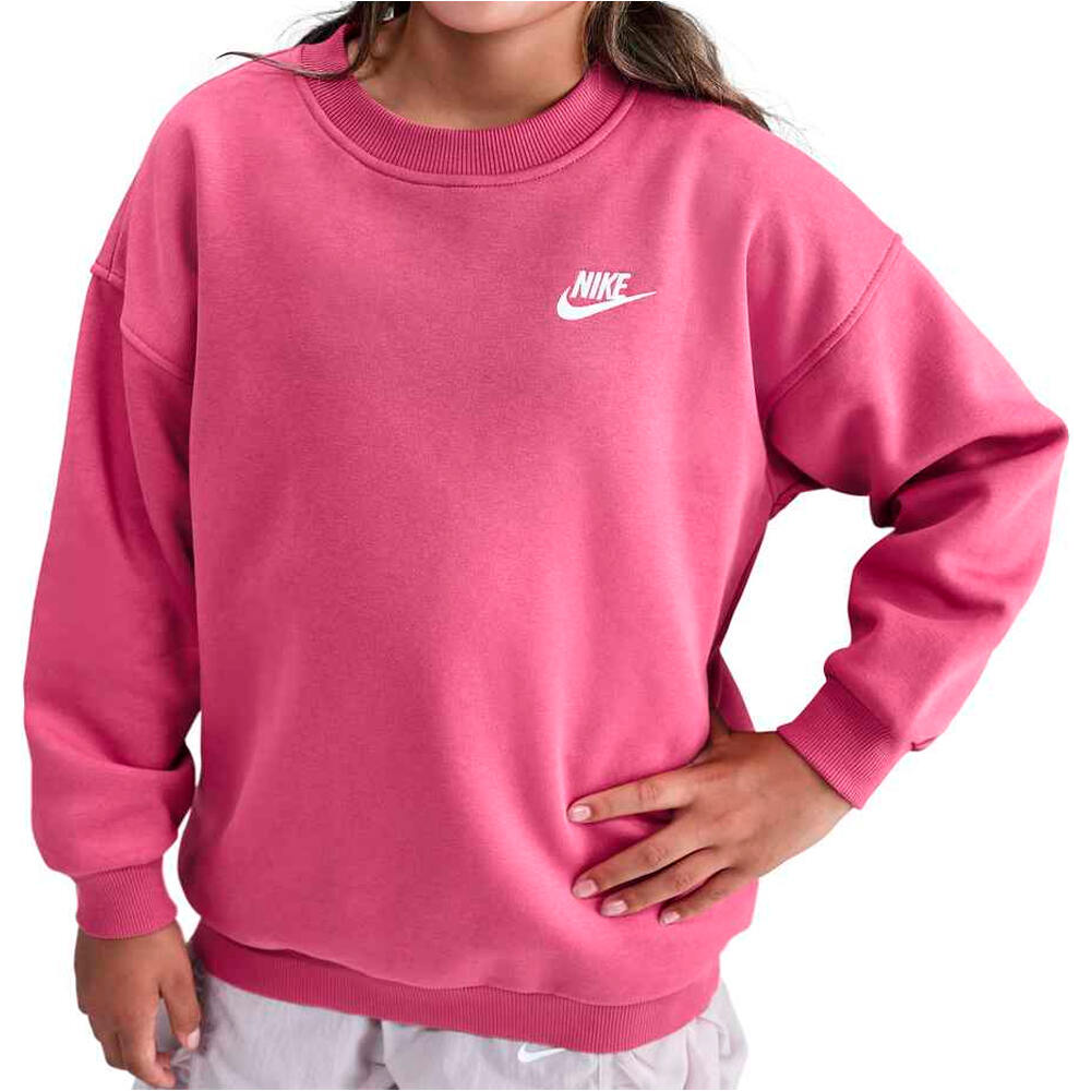 Nike sudadera niña X_G NSW CLUB FLC OVRSZD CREW LBR vista frontal
