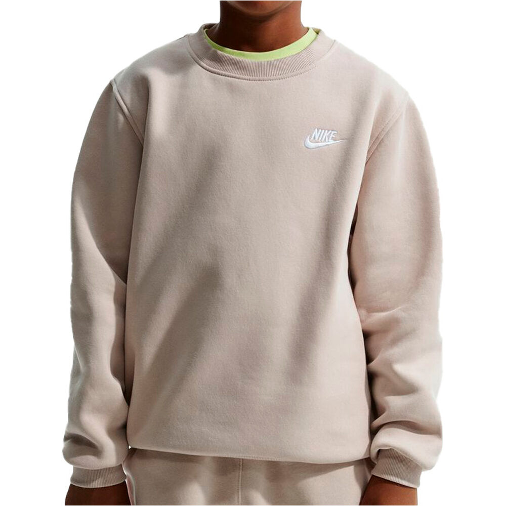 Nike sudadera niño K NSW CLUB FLC CREW LS LBR vista frontal