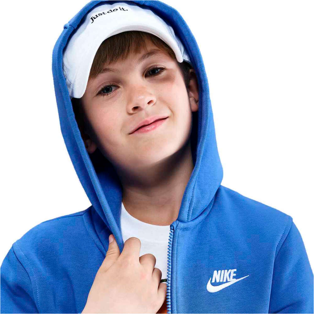 Nike sudadera niño K NSW CLUB FLC HD FZ LS LBR vista detalle