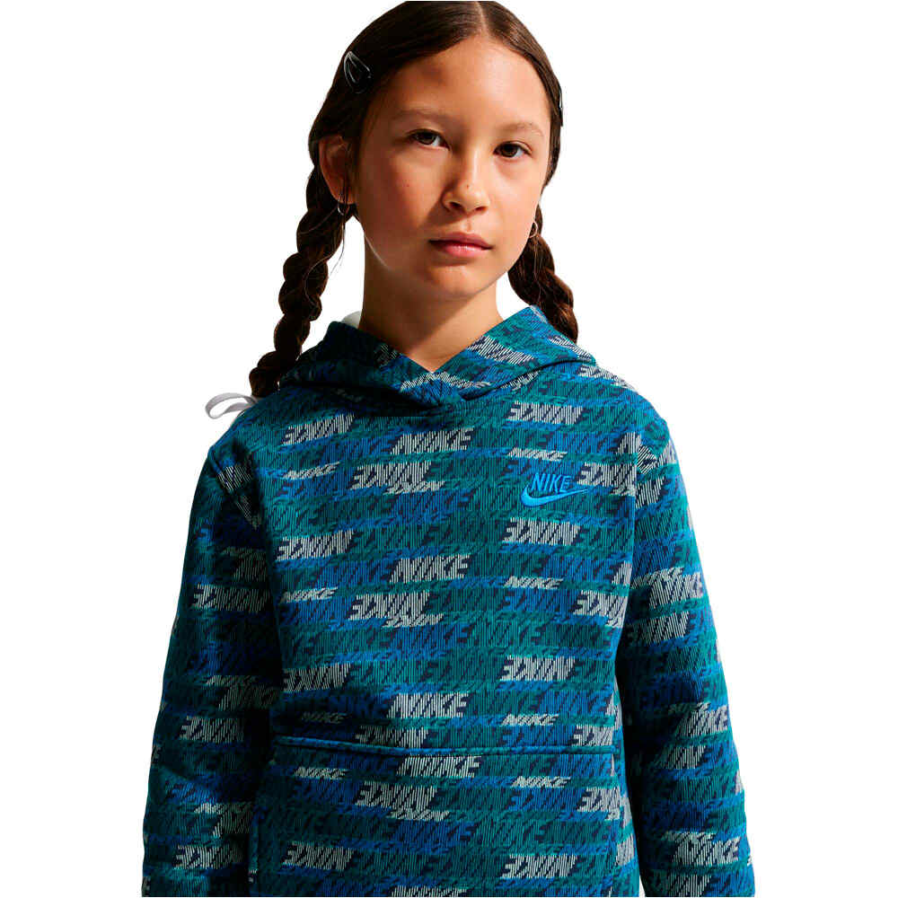 Nike sudadera niño K NSW CLUB FLC PO HDY AOP vista detalle