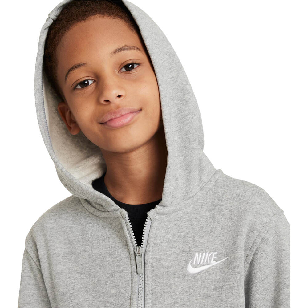 Nike sudadera niño K NSW CLUB FT HD FZ LS LBR vista detalle