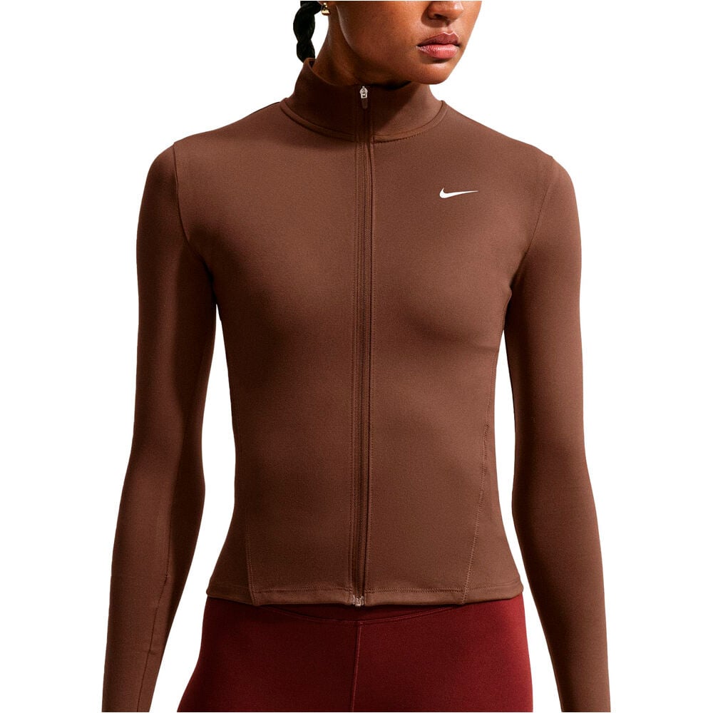 Nike sudaderas deportivas mujer W NK ONE DF FZ FITTED JKT vista detalle